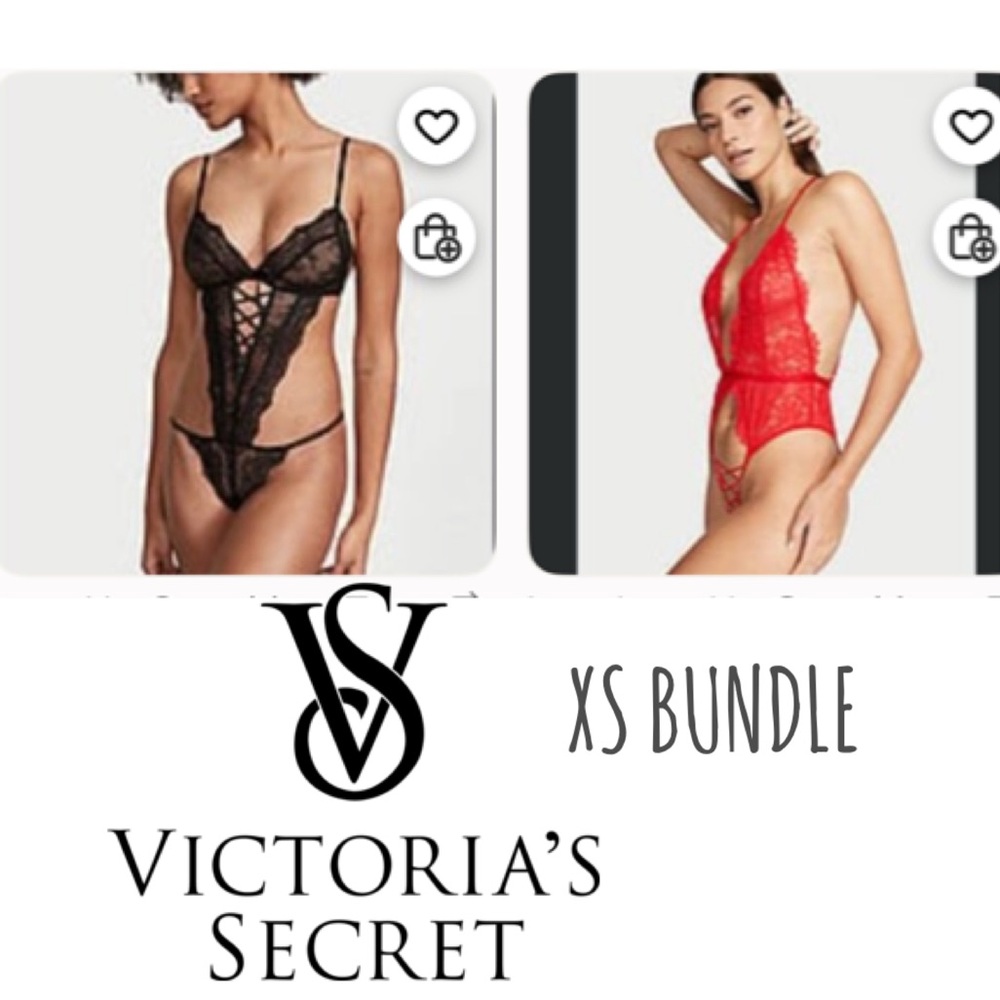 Victoria's Secret Lace Lingerie Set - Black and Red XS